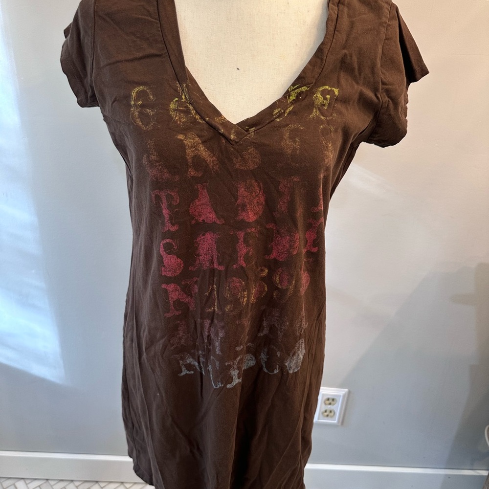 GAP Brown Graphic Short Sleeve T-Shirt dress